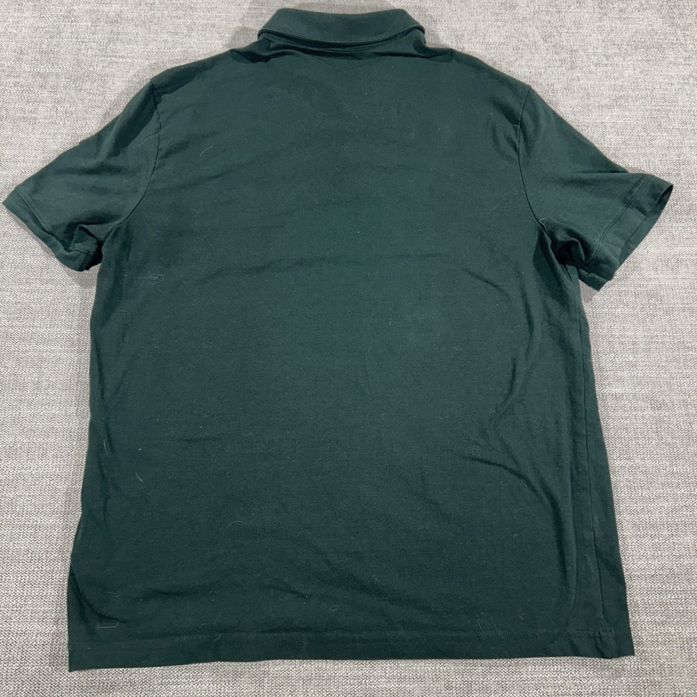 H&M Polo Shirt Mens Large Green Excellent Slim Fit Short Sleeve Cotton Solid - Picture 2 of 7